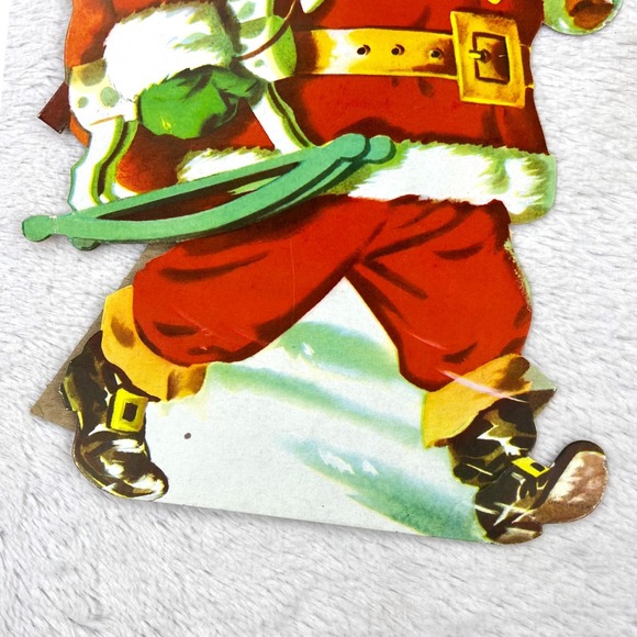 1950s Santa Claus Vintage Cardboard Sign 12\